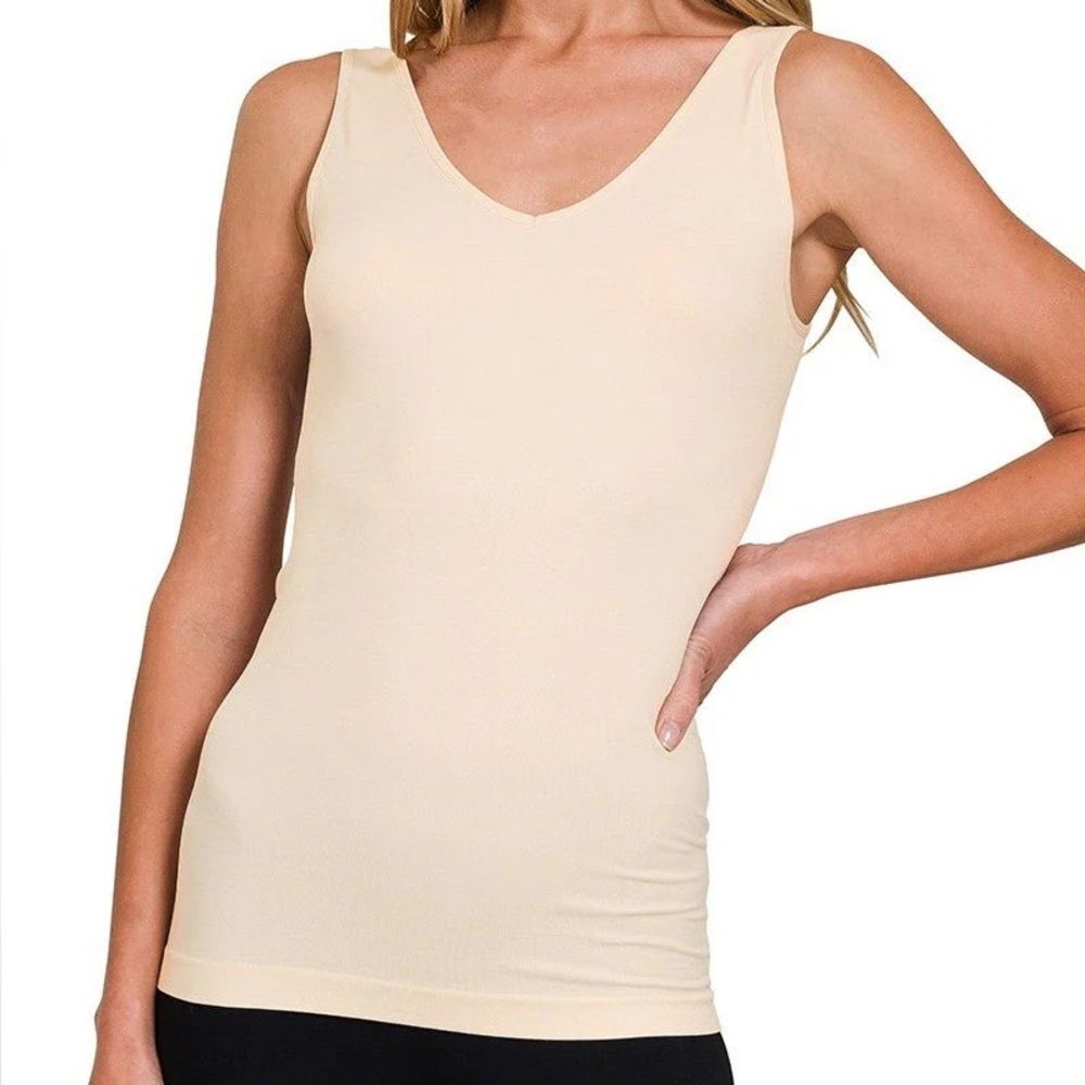 Seamless Smooth Wide Strap Smoothing Camisole Shapewear Tank Women's OS Nude